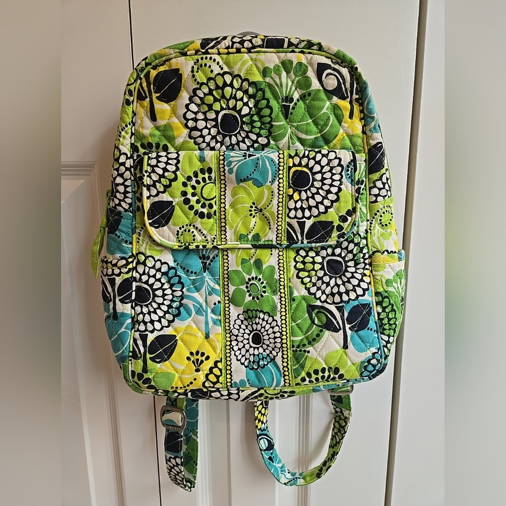Vera Bradley Lemon Limea Up Quilted Mini Backpack